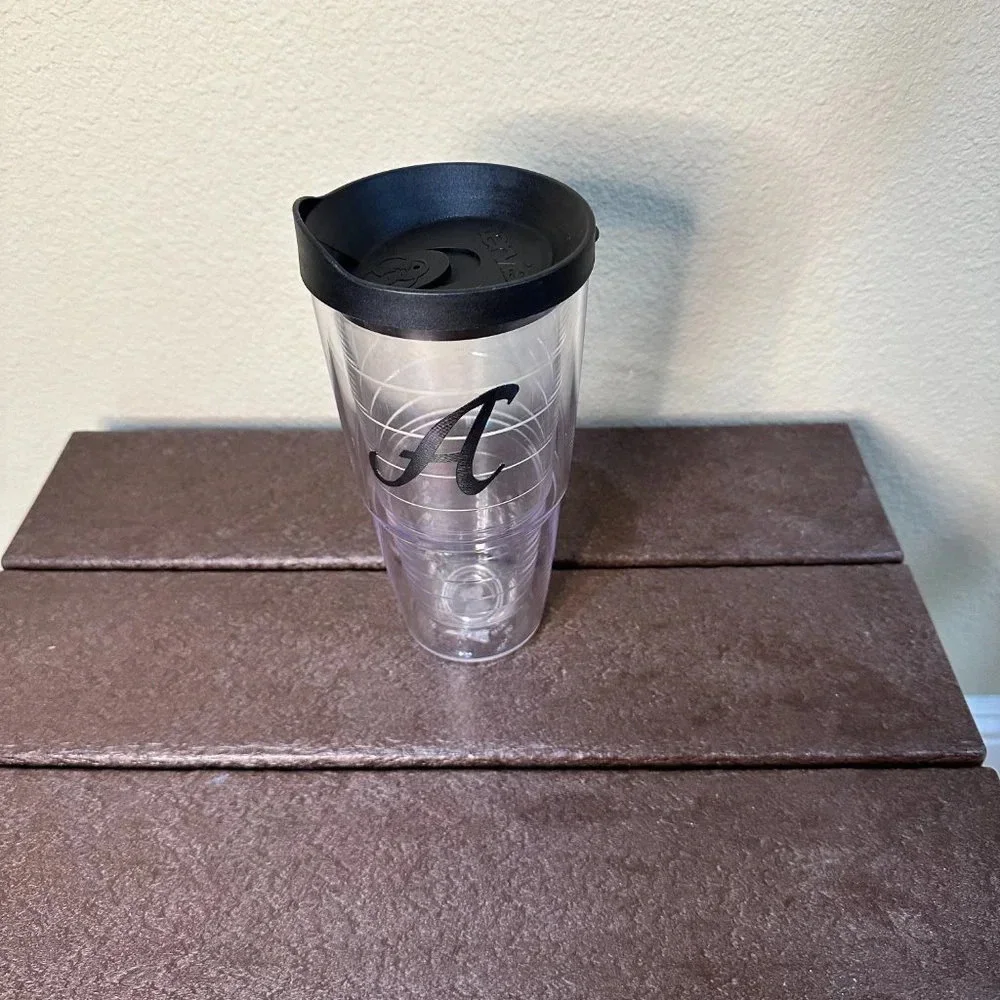 COPY - 24 Oz TERVIS Black Monogrammed “A” Like New Drinks Cup Tumbler Mug